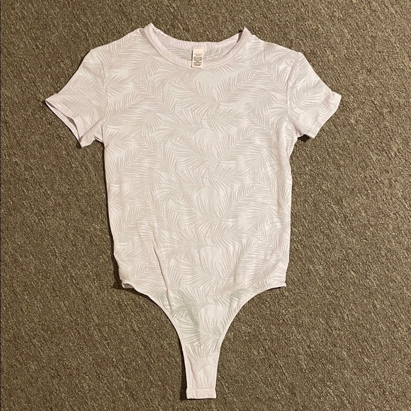 Victoria's Secret Tops - Victoria's Secret lavender Leaf Pattern Bodysuit XS